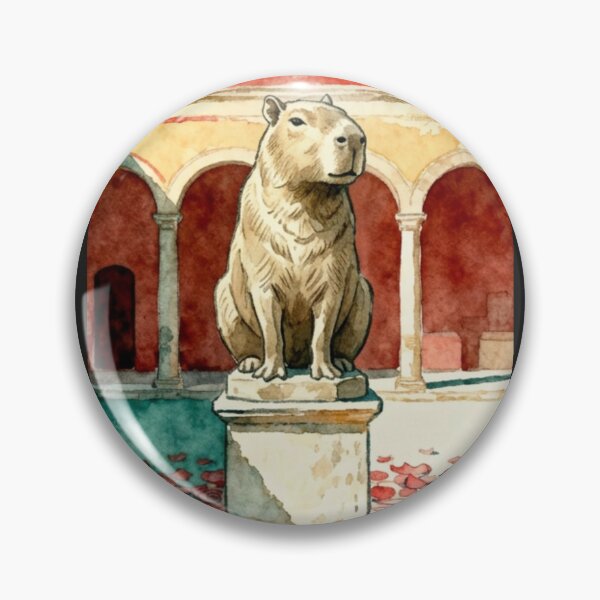 Item preview, Regal Capybara Statue Ancient Rome Watercolor Art designed and sold by FIREDesignsPOD.