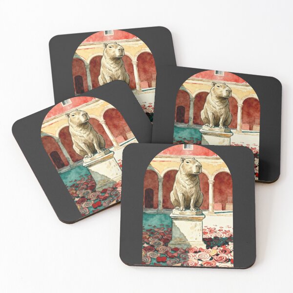 Item preview, Regal Capybara Statue Ancient Rome Watercolor Art designed and sold by FIREDesignsPOD.