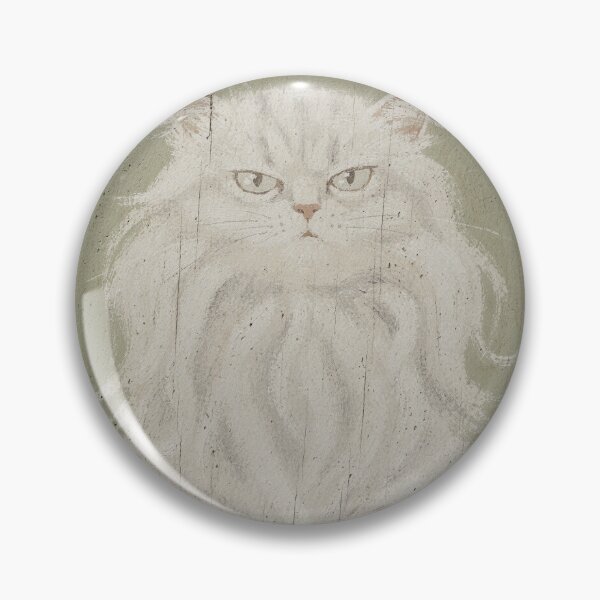 Item preview, Deeply Unimpressed White Cat Folk Art Painting designed and sold by PictorialWhimsy.