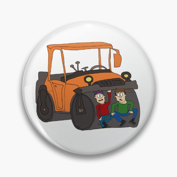 Item preview, Funny Steamroller Pancake Mode Cartoon – Cute Flattened Friends Roadwork Meme Art designed and sold by MyxaART.