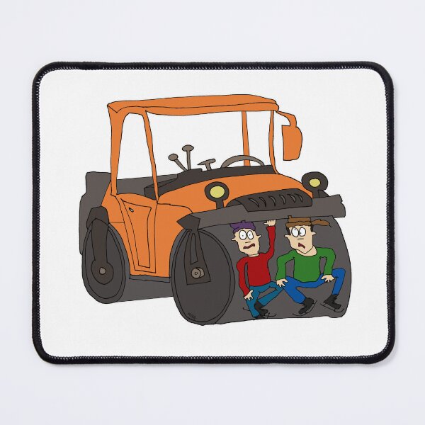 Item preview, Funny Steamroller Pancake Mode Cartoon – Cute Flattened Friends Roadwork Meme Art designed and sold by MyxaART.