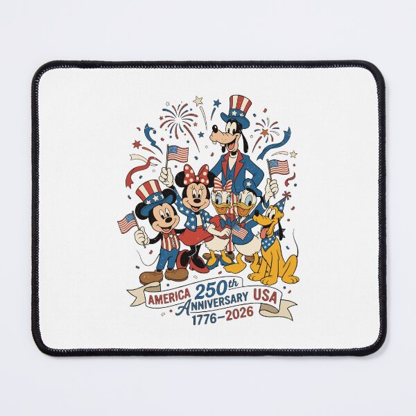 Item preview, America 250 Anniversary USA 1776–2026 Patriotic Cartoon Characters Celebration designed and sold by jinajinawoodood.