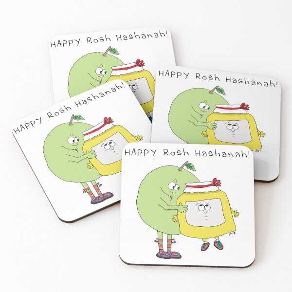 Item preview, Happy Rosh Hashanah Cute Apple and Honey Hug Cartoon – Jewish New Year Shana Tova Art designed and sold by MyxaART.