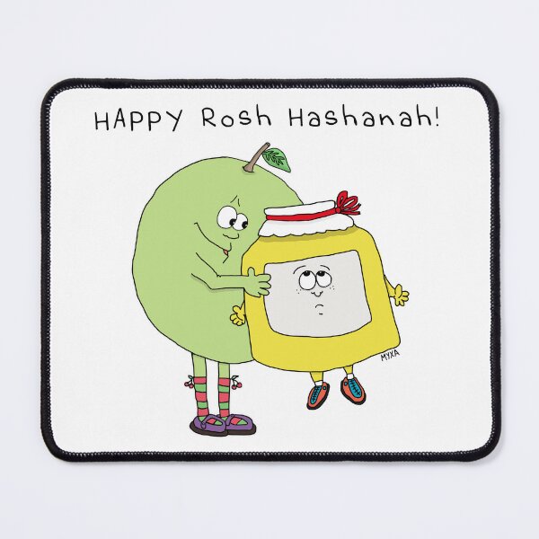 Item preview, Happy Rosh Hashanah Cute Apple and Honey Hug Cartoon – Jewish New Year Shana Tova Art designed and sold by MyxaART.