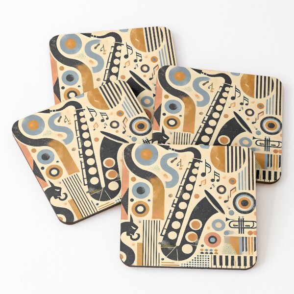 Item preview, Mid Century Modern Jazz Saxophone Minimalist Art designed and sold by Lee Hiller Designs.