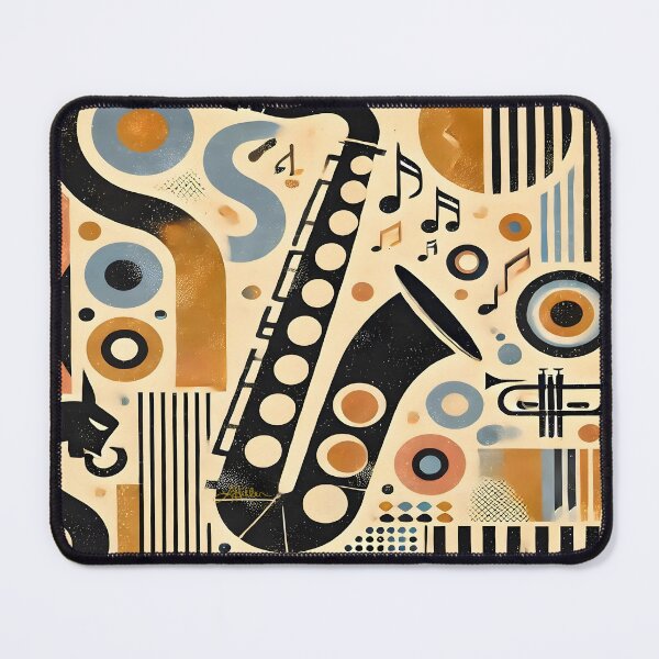 Item preview, Mid Century Modern Jazz Saxophone Minimalist Art designed and sold by Lee Hiller Designs.