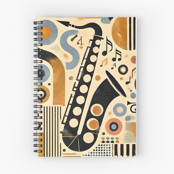 Item preview, Mid Century Modern Jazz Saxophone Minimalist Art designed and sold by Lee Hiller Designs.