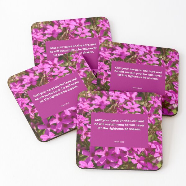 Item preview, Psalm 55 pink flower background  designed and sold by happytraveller1.