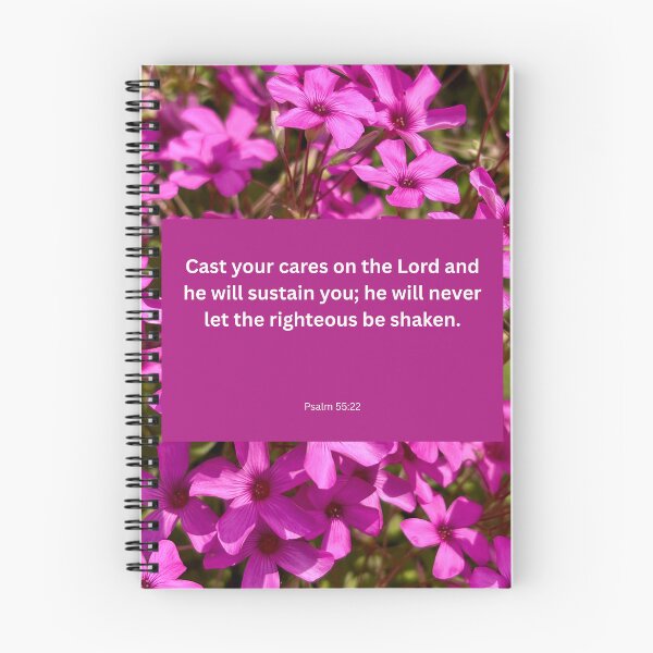 Item preview, Psalm 55 pink flower background  designed and sold by happytraveller1.