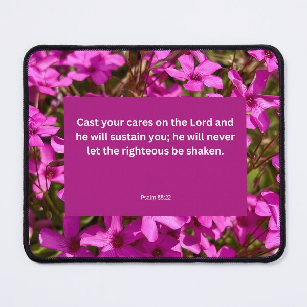 Item preview, Psalm 55 pink flower background designed and sold by happytraveller1.