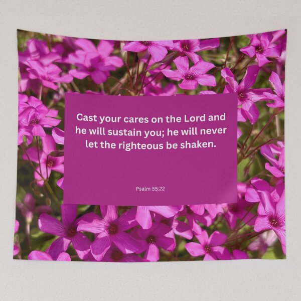 Item preview, Psalm 55 pink flower background  designed and sold by happytraveller1.