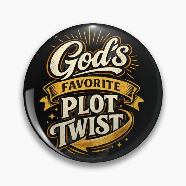 Item preview, Gods Favorite Plot Twist Retro Typography Christian Faith Quote Aesthetic Design designed and sold by YubitaLeLe.