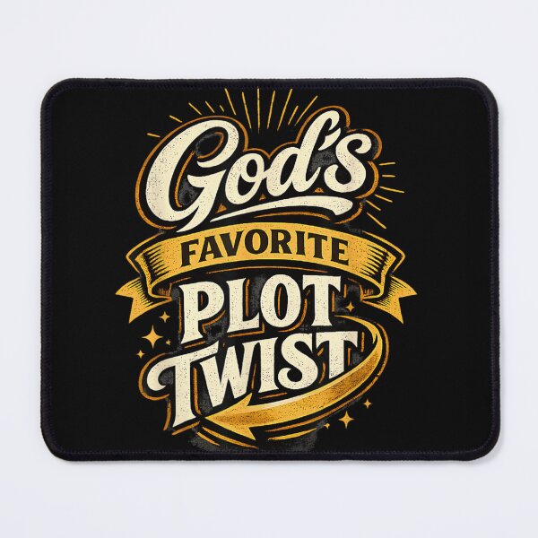 Item preview, Gods Favorite Plot Twist Retro Typography Christian Faith Quote Aesthetic Design designed and sold by YubitaLeLe.