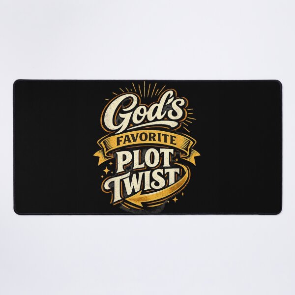Item preview, Gods Favorite Plot Twist Retro Typography Christian Faith Quote Aesthetic Design designed and sold by YubitaLeLe.