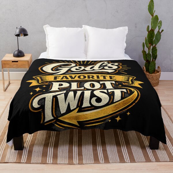 Item preview, Gods Favorite Plot Twist Retro Typography Christian Faith Quote Aesthetic Design designed and sold by YubitaLeLe.