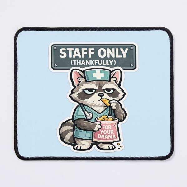 Item preview, Grumpy Nurse Raccoon Funny Medical Healthcare Gift designed and sold by Gentlestate.