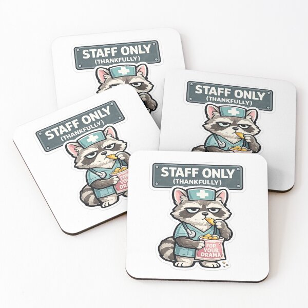 Item preview, Grumpy Nurse Raccoon Funny Medical Healthcare Gift designed and sold by Gentlestate.