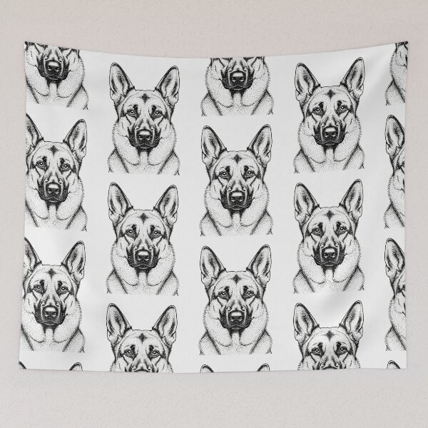 Item preview, German Shepperd dog in dots on white designed and sold by TerenceLacey.