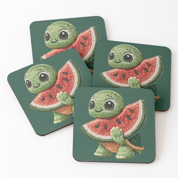 Item preview, Cute Turtle Watermelon Embroidery Patch designed and sold by MegaNovaArt.