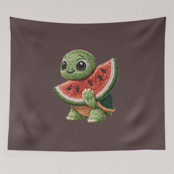 Item preview, Cute Turtle Watermelon Embroidery Patch designed and sold by MegaNovaArt.