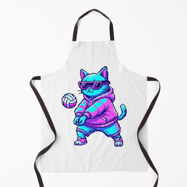 Item preview, Retro 16-Bit Pixel Cyber Cat Volleyball Bagher designed and sold by DripCultureLab.
