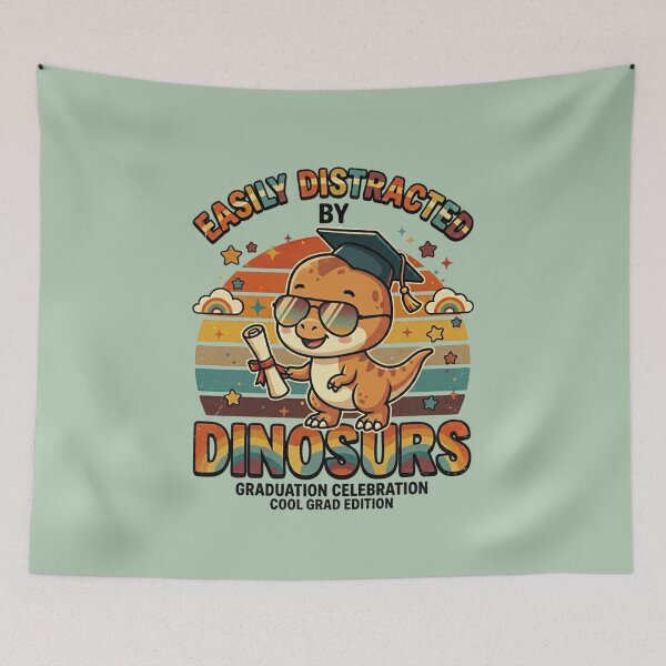 Item preview, Easily Distracted By Dinosaurs Funny Kids Graduation Gift Proud Dinosaur Lover Graduate designed and sold by Im-Ara.