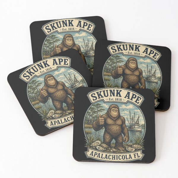 Item preview, Vintage Skunk Ape Est 1818 Apalachicola Florida Bigfoot Cryptid Retro Art designed and sold by YubitaLeLe.