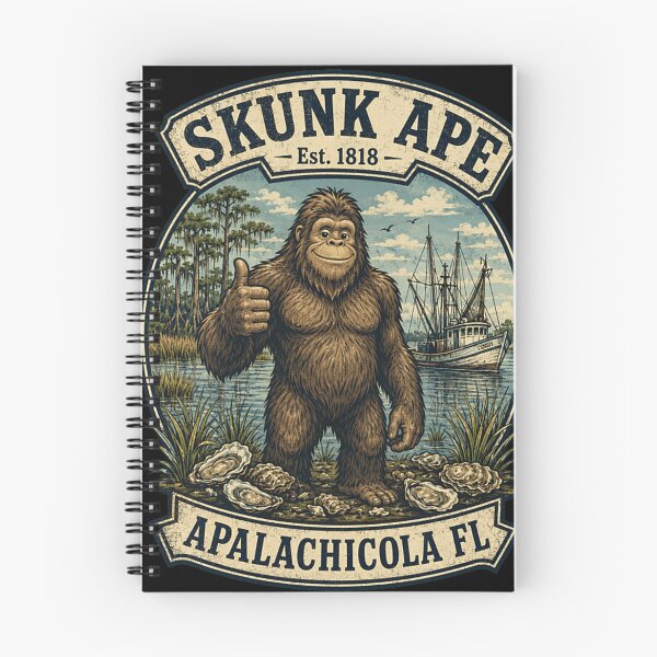 Item preview, Vintage Skunk Ape Est 1818 Apalachicola Florida Bigfoot Cryptid Retro Art designed and sold by YubitaLeLe.