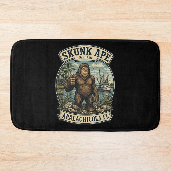 Item preview, Vintage Skunk Ape Est 1818 Apalachicola Florida Bigfoot Cryptid Retro Art designed and sold by YubitaLeLe.