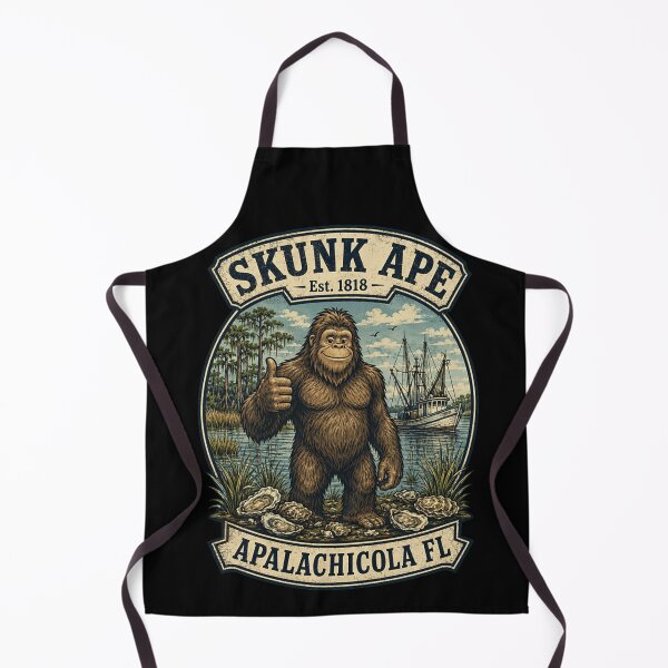 Item preview, Vintage Skunk Ape Est 1818 Apalachicola Florida Bigfoot Cryptid Retro Art designed and sold by YubitaLeLe.