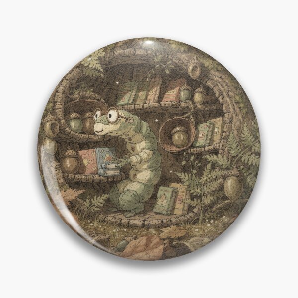 Item preview, Caterpillar Librarian Among Seed Pods Storybook Art designed and sold by PictorialWhimsy.