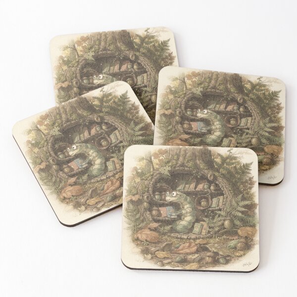 Item preview, Caterpillar Librarian Among Seed Pods Storybook Art designed and sold by PictorialWhimsy.