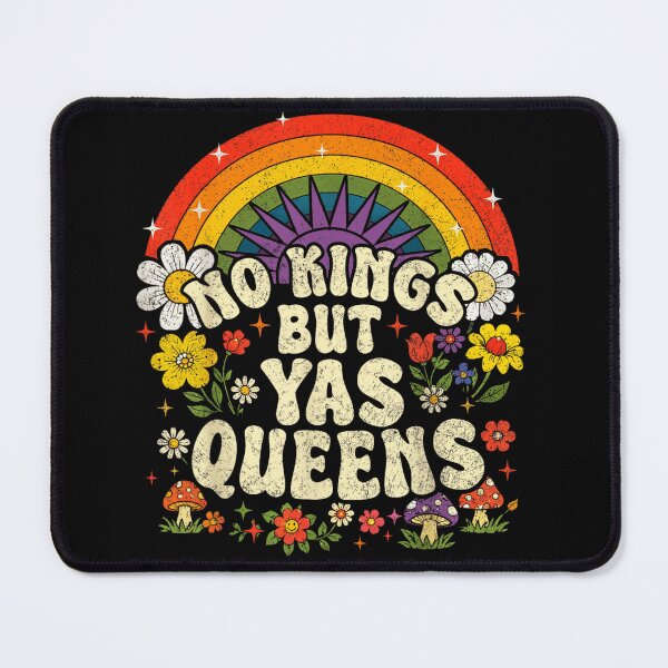 Item preview, No Kings But Yas Queens Retro Rainbow Floral Feminist Pride Design designed and sold by YubitaLeLe.