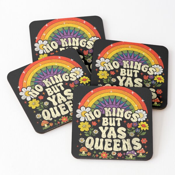 Item preview, No Kings But Yas Queens Retro Rainbow Floral Feminist Pride Design  designed and sold by YubitaLeLe.