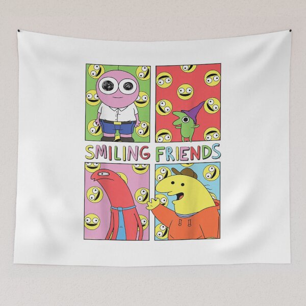Item preview, Smiling Friends Smiley Face Character Collage designed and sold by Plonkylar.