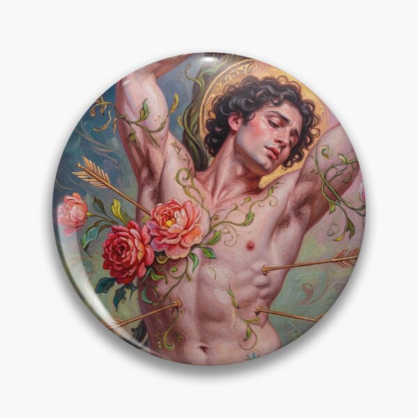 Item preview, Erotic Saint Sebastian Bound in Flowers designed and sold by ZhivanCrimson.