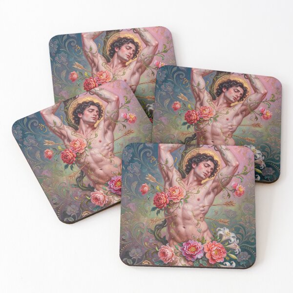 Item preview, Erotic Saint Sebastian Bound in Flowers designed and sold by ZhivanCrimson.
