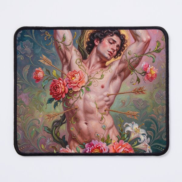 Item preview, Erotic Saint Sebastian Bound in Flowers designed and sold by ZhivanCrimson.