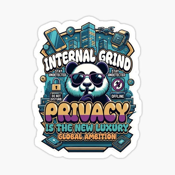 Item preview, Privacy Is The New Luxury - Internal Grind Panda Streetwear designed and sold by RajaArtDesign.