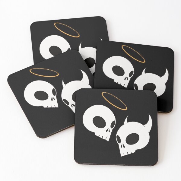 Item preview, Angel and devil skulls designed and sold by AngelPainter.