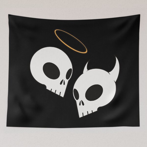 Item preview, Angel and devil skulls designed and sold by AngelPainter.