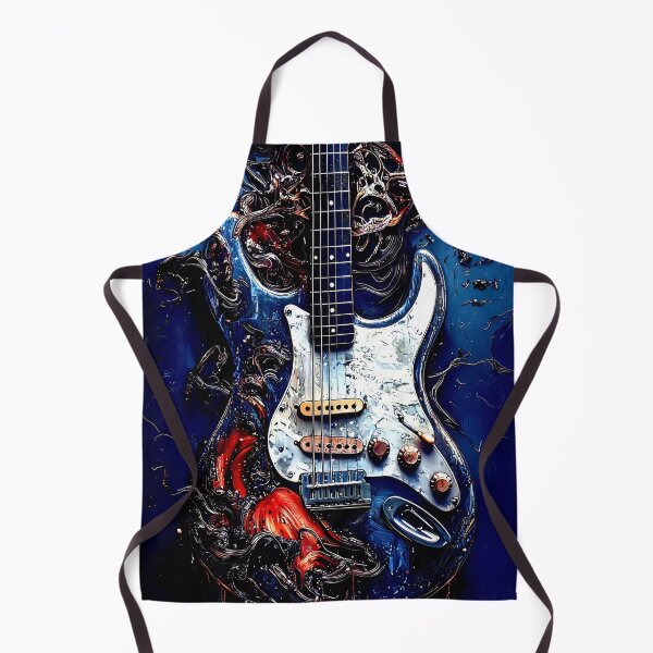 Item preview, rock guitar flames headphones blue background | dejco.art domin designed and sold by dejco.art.