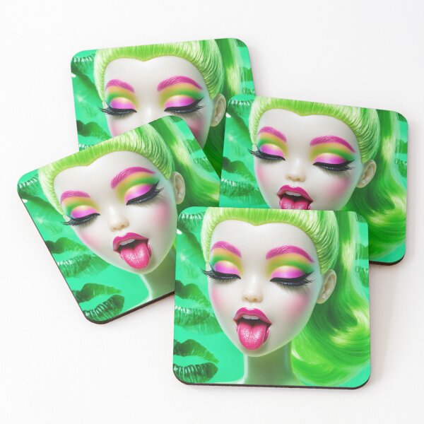 Item preview, Neon Green Melting Slime Doll Pop Art designed and sold by y2kponyclub.