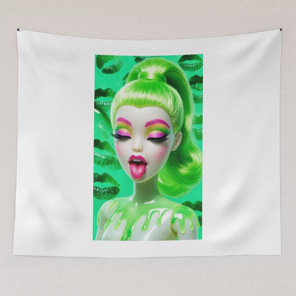 Item preview, Neon Green Melting Slime Doll Pop Art designed and sold by y2kponyclub.