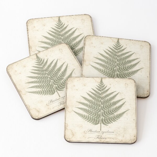 Item preview, Antique Pressed Fern Botanical Plate designed and sold by PictorialWhimsy.