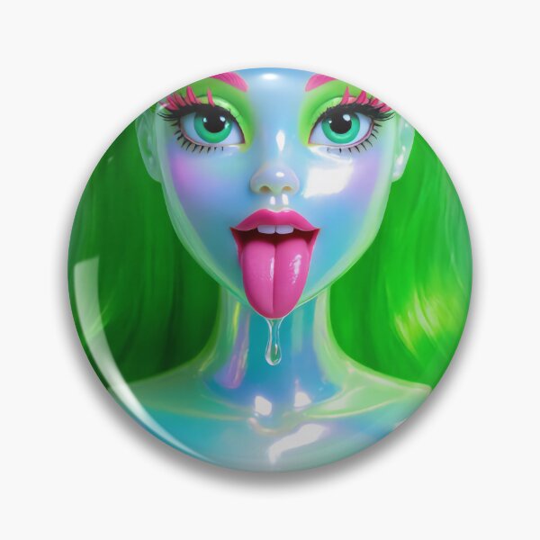 Item preview, Holographic Alien Monster Doll Pop Art designed and sold by y2kponyclub.