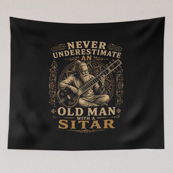 Item preview, Never Underestimate An Old Man With A Sitar designed and sold by AMICO77.