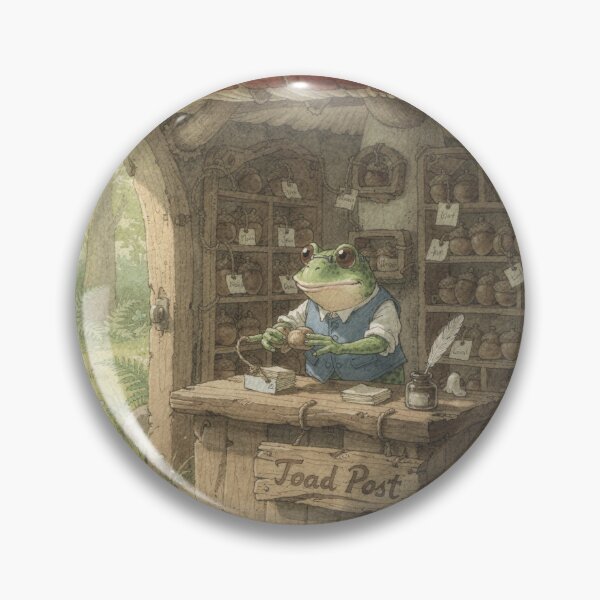 Item preview, Toad's Tiny Mushroom Post Office Cottagecore Art designed and sold by PictorialWhimsy.
