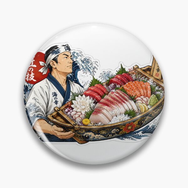 Item preview, Sashimi Master Funamori Sticker | Takumi no Waza Japanese Seafood Art designed and sold by SeiMeets.