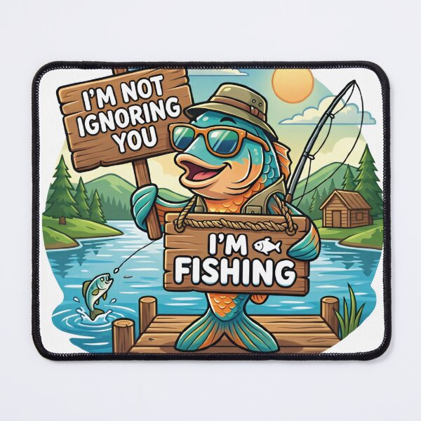 Item preview, Funny Fishing Design – I'm Not Ignoring You, I'm Fishing designed and sold by nouri el wardi.